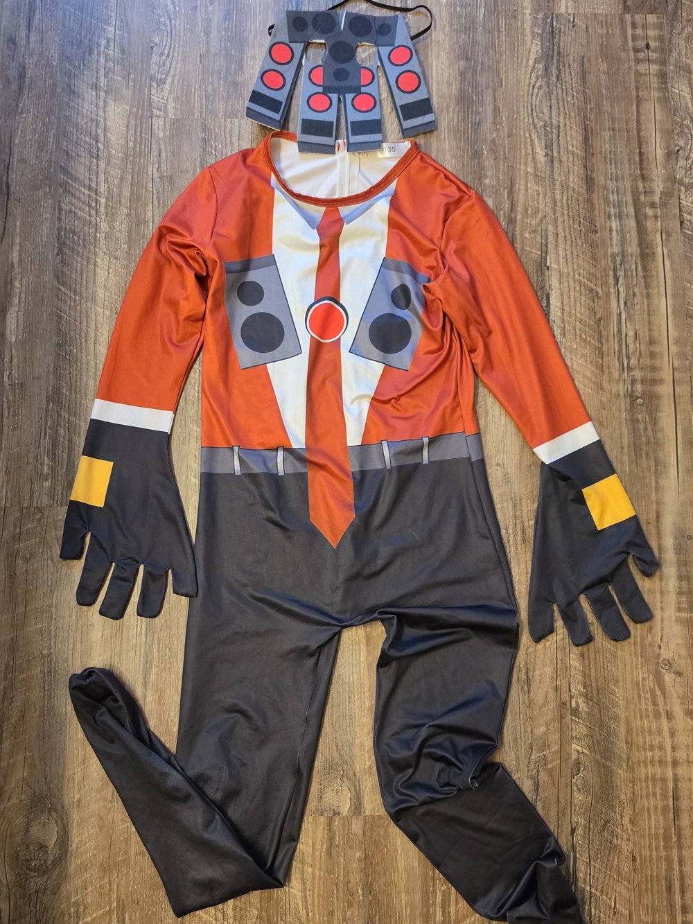 Skibidi Toilet Titan Speakerman Cosplay Costume Jumpsuit with Mask Kids 130
